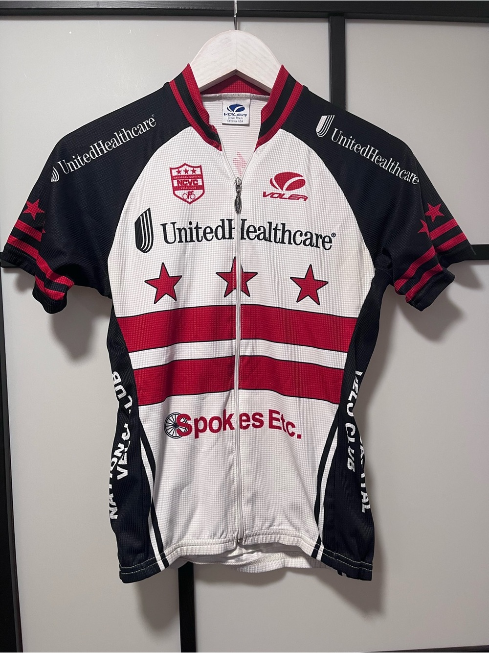 Voler Short Sleeve Cycling Jersey NCVC United Healthcare Made in USA Red White